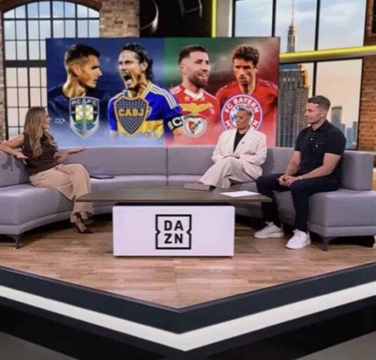 Sofa built and upholstered for the DAZN TV studio set