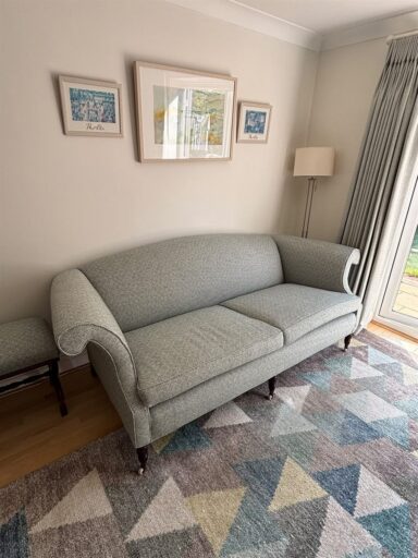Sofas recovered in Colefax and Fowler Clancey in Aqua for PH Interiors (view 2)