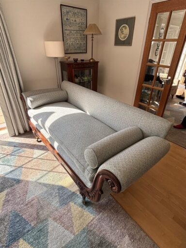 Sofas recovered in Colefax and Fowler Clancey in Aqua for PH Interiors (view 3)