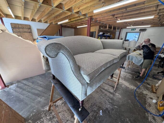 Sofas recovered in Colefax and Fowler Clancey in Aqua for PH Interiors (view 4)