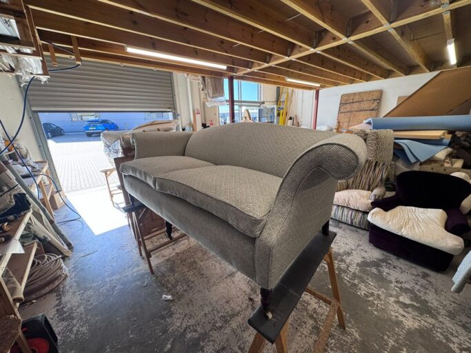 Sofas recovered in Colefax and Fowler Clancey in Aqua for PH Interiors (view 5)
