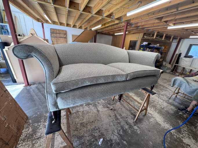 Sofas recovered in Colefax and Fowler Clancey in Aqua for PH Interiors (view 6)